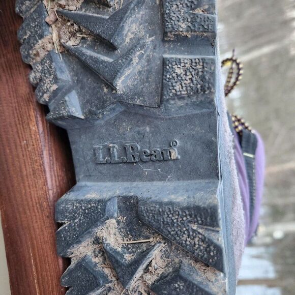 LL Bean Hiking Trail Suede Snow Lace Up Boots Womens Size 8 Medium Purple AG 56 - Picture 7 of 8